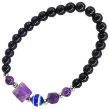 BX Браслет с подвеской от сглаза (Турецкий глаз), камень,6мм