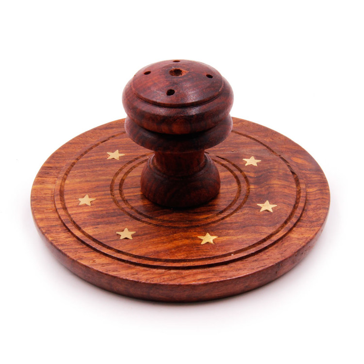 Подставка под благовония Тарелочка из дерева Грибочек 10см 5.5см