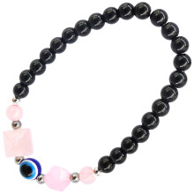 BX Браслет с подвеской от сглаза (Турецкий глаз), камень,6мм