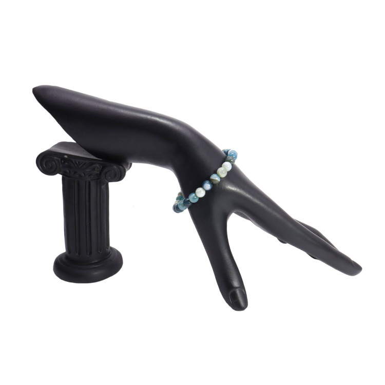 Браслет каменный Зеленый агат - карьерный рост налаживание связей удачные сделки 6мм