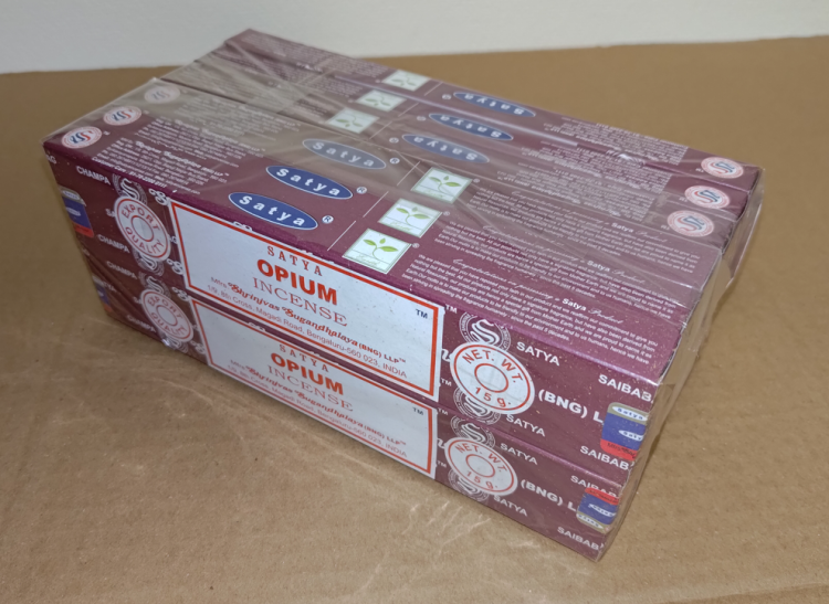 Благовония Satya B  Opium Опиум 15gm уп-12шт ПЕРЕПАКОВКА
