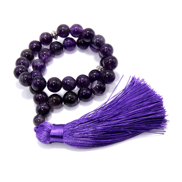 Четки 33 бусины Аметист 10мм дарует оберег на счастье в любви