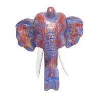 Сувенир из дерева Маска Голова Слона Албезия Антик 40см-40см