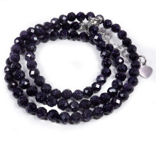 Бусы из камня Синий авантюрин алмазная огранка 4мм удача, победа, везение, богатство Бусы из камня Синий авантюрин алмазная огранка 4мм удача, победа, везение, богатство