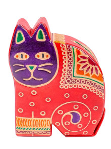 Копилка под мелочь натуральная кожа "Кошка" 033/1