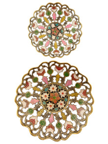 Фруктовница (латунь) Фр4122/2 (полиш, эмаль цвет Фруктовница (латунь) Фр4122/2 (полиш, эмаль цвет