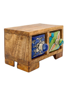 Шкатулка -комодик на 2 ящика (дерево,керамика ) Ш Шкатулка -комодик на 2 ящика (дерево,керамика ) Ш