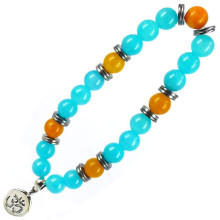 B4 Браслет с подвеской на Просветление (Ом) камень,8мм