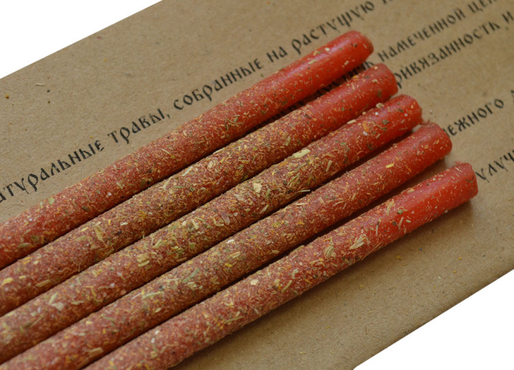 Свеча воск Травы Успешная торговля 50мин 16,5см уп-5шт Амарант Календула Жасмин