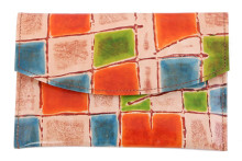 Кошелек кожа ручной принт  180/45 Кошелек кожа ручной принт  180/45