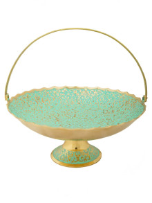 Ваза фруктовница Фр16786/3 (полиш) эмаль зеленая Ваза фруктовница Фр16786/3 (полиш) эмаль зеленая