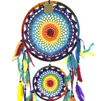 Ловушка снов Радуга, притягивает энергии счастья и удача d-27см h-80см