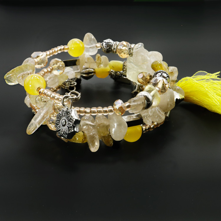 Браслет-пандора-спиралька Цитрин - солнечная энергетика камня привлекает богатство