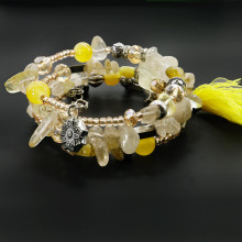 Браслет-пандора-спиралька Цитрин - солнечная энергетика камня привлекает богатство