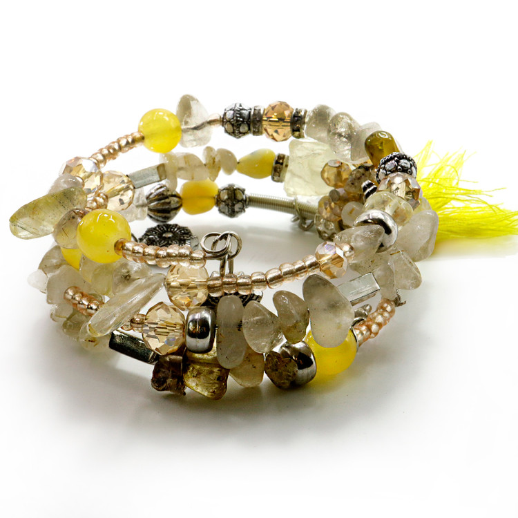 Браслет-пандора-спиралька Цитрин - солнечная энергетика камня привлекает богатство