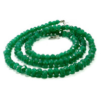 Бусы из граненного камня Изумрудный хризопраз 4мм 45см