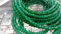 Бусы из граненного камня Изумрудный хризопраз 4мм 45см