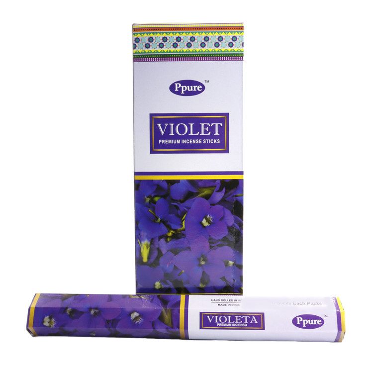 Благовония Ppure  VIOLET Фиалка Hexa аромапалочки уп-6 шт