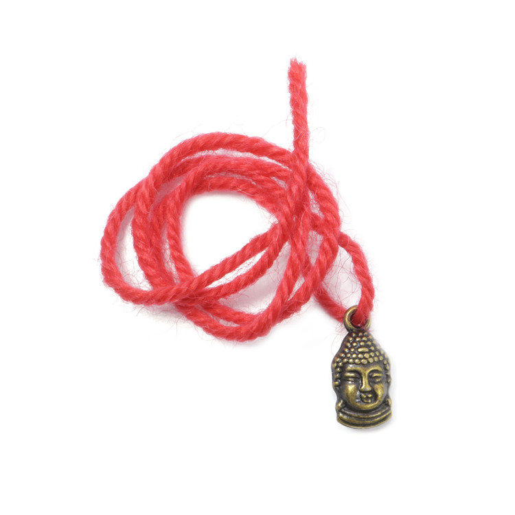 Браслет красная шерстяная нить с подвеской Будда Наделит мудростью принесет изобилие радость удачу
