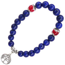 BX064 Браслет с подвеской на Развитие (Дерево Жизни) камень, 8мм