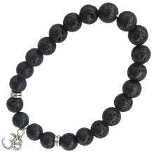 BX144 Браслет с подвеской на Просветление (Ом) камень,8мм