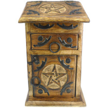 75-4 Шкатулка резная с Пентаграммой 23х10,5х12,5см, дерево