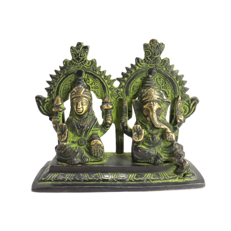 Лакшми и Ганеш благославляющие на процветание и удачу бронза h-9см L-11см 518гр