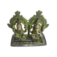 Лакшми и Ганеш благославляющие на процветание и удачу бронза h-9см L-11см 518гр