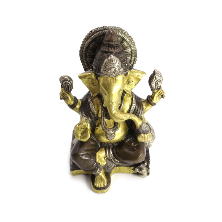 Ганеш с нимбом Бог мудрости и устранитель препятствий h-16см 1,804кг бронза