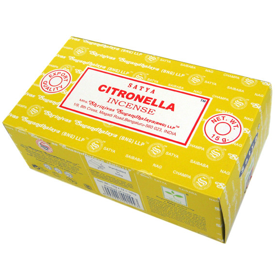 SATYA прямоуг. благовония Citronella Цитронелла 15 гр. блок 12 шт.