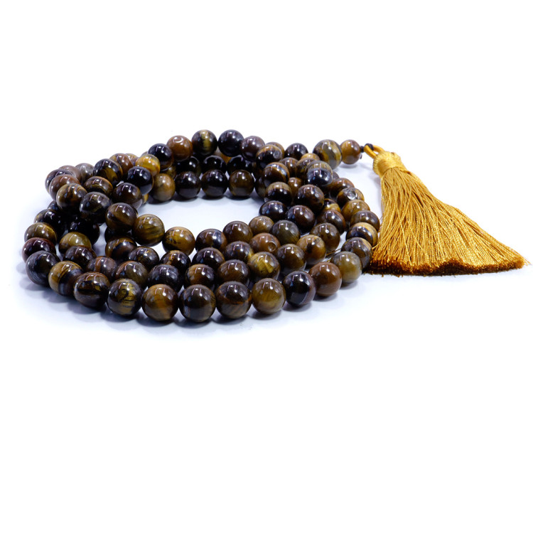 Четки  Тигровый глаз - финансовое благополучие 108бус 8mm