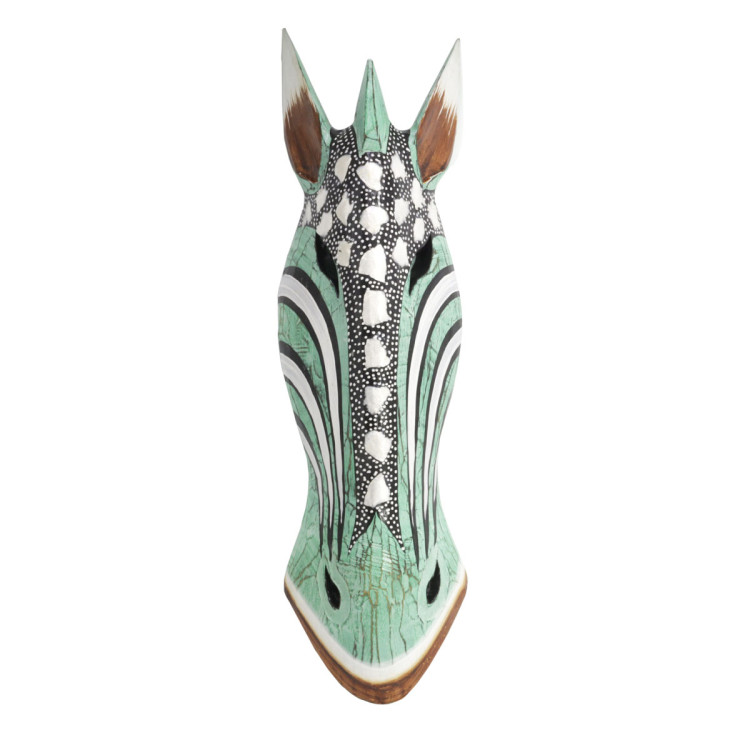 Маска Зебра  настенная Дерево Албезия оберег удачу 50см