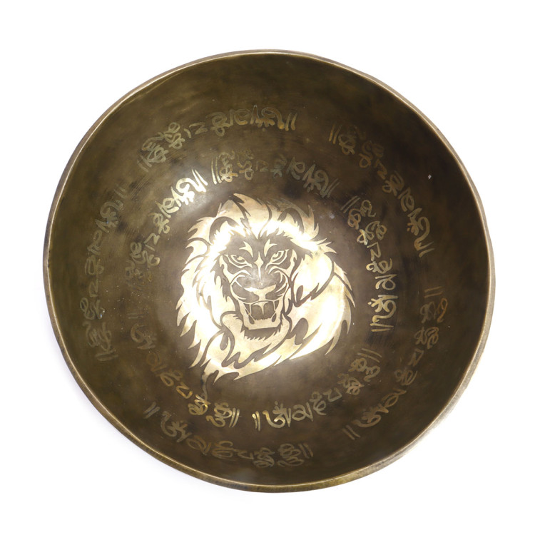 Чаша поющая ЛЕВ ручная ковка 9 металлов вес от 1301 до 1500г d-23см h-10см ХРУПКОЕ