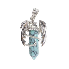 Подвеска Дракон с камнем Бирюза защитит семейные отношения и иущество