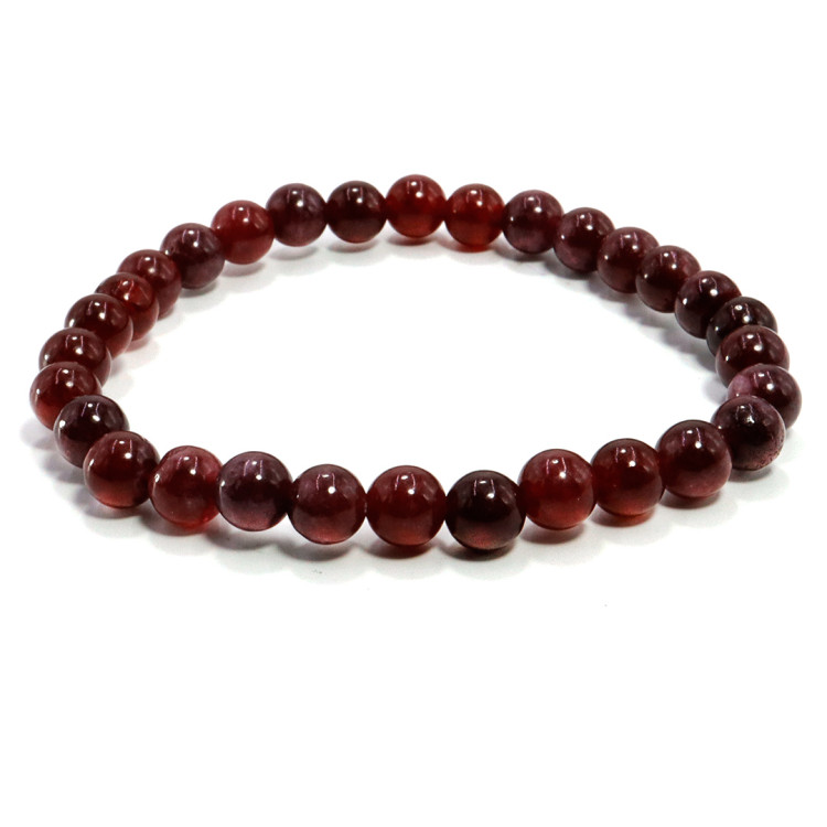 Браслет каменный Гранатовый агат камень счастья