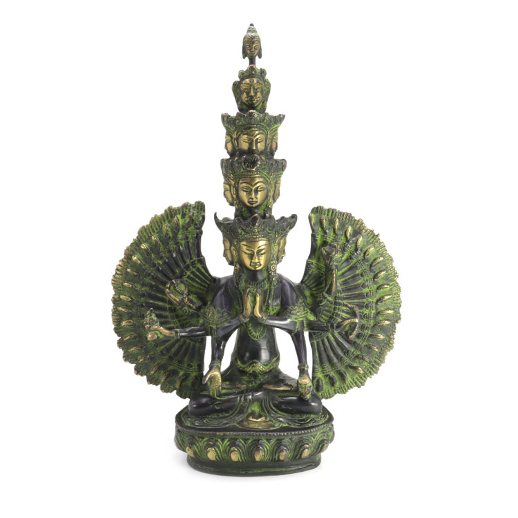 Бодхисаттва Авалокитешвара Защита Исцеление Просветление Статуэтка бронза 3,140кг 19см-13,5см