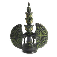 Бодхисаттва Авалокитешвара Защита Исцеление Просветление Статуэтка бронза 3,140кг 19см-13,5см