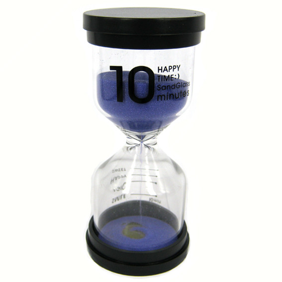 Ф Песочные часы на 10 минут, фиолетовые, 10х4 см, стекло, пластик
