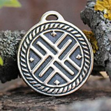 BV01-08 Оберег № 08 Путник, бронза, Д-27мм, 27*30мм (СО 008)