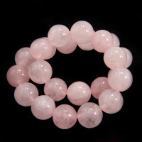 Браслет каменный Розовый кварц - камень приносящий очарование, любовь и магнетизм 8мм