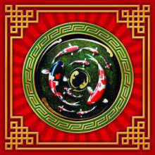 Денежные салфетки Девять карпов 4шт. Денежные салфетки Девять карпов 4шт.