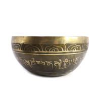 Чаша поющая ЛЕВ ручная ковка 9 металлов вес от 1101 до 1300г d-22см h-10,5см ХРУПКОЕ