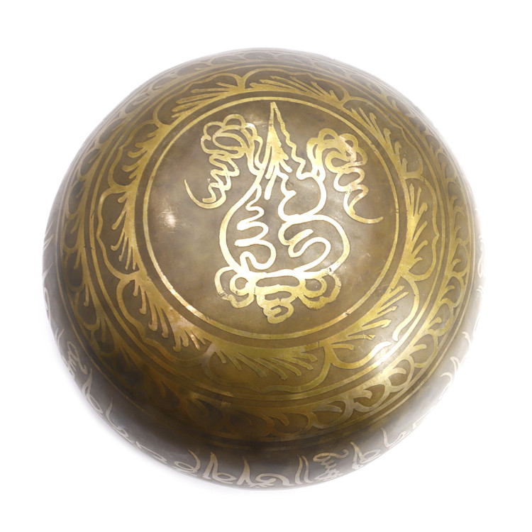 Чаша поющая ЛЕВ ручная ковка 9 металлов вес от 1101 до 1300г d-22см h-10,5см ХРУПКОЕ