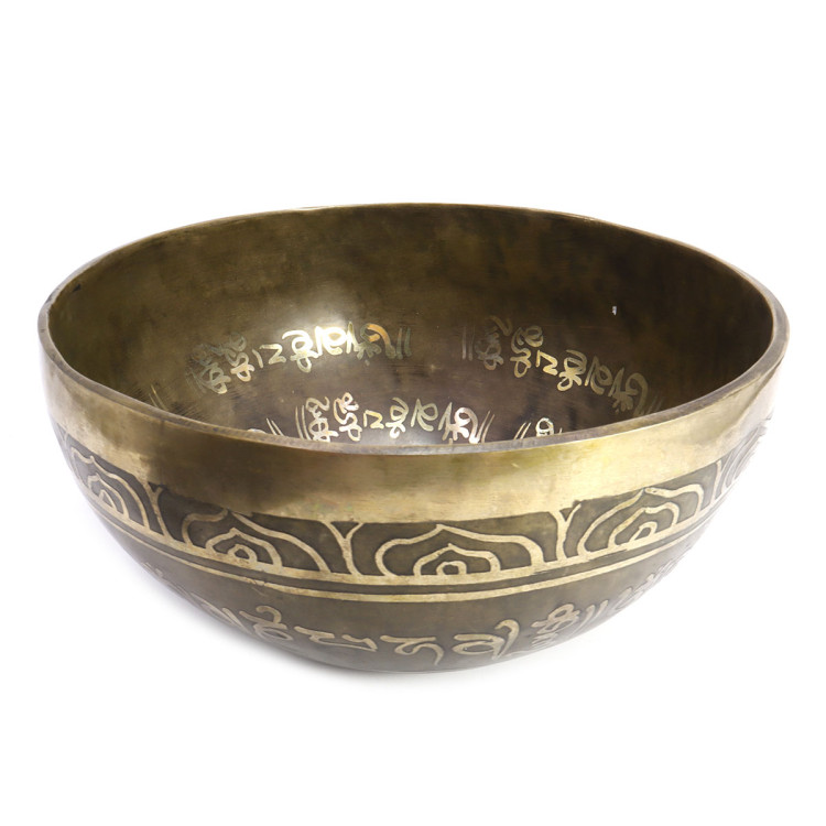 Чаша поющая ЛЕВ ручная ковка 9 металлов вес от 1101 до 1300г d-22см h-10,5см ХРУПКОЕ