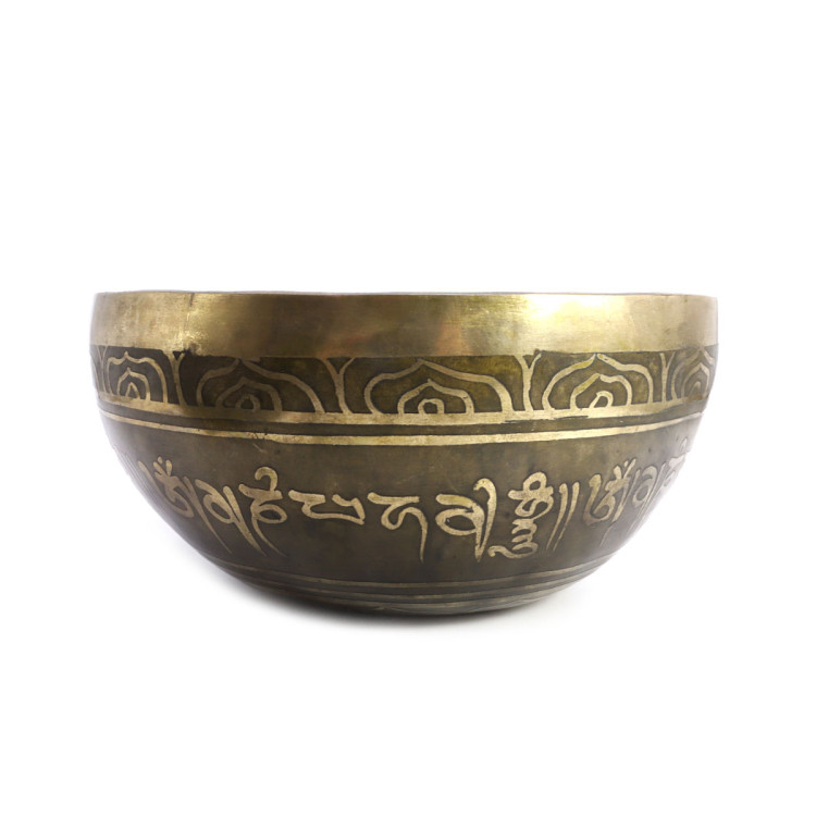 Чаша поющая ЛЕВ ручная ковка 9 металлов вес от 1101 до 1300г d-22см h-10,5см ХРУПКОЕ