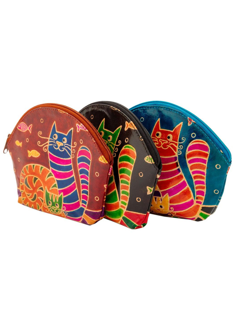 Косметичка  "Кошки" (кожа) набор из 3-х  0587/12
