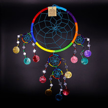 Ловушка снов  с зеркалами Оберег от сглаза негатива и порчи d-23см h-58см Ловушка снов  с зеркалами Оберег от сглаза негатива и порчи d-23см h-58см