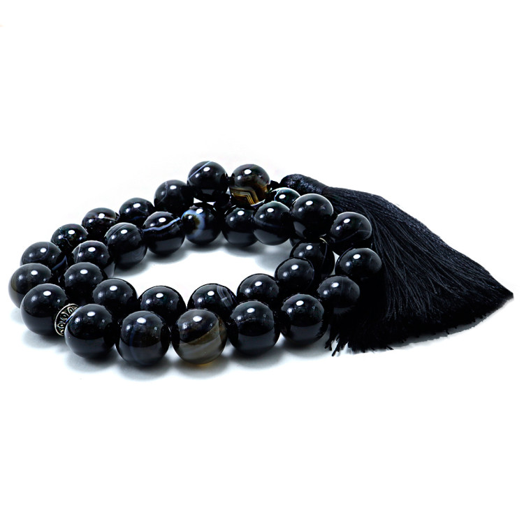 Четки 33 бусины  агат Натуральный камень10мм