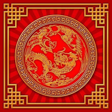 Денежные салфетки Небесный союз Дракон и феникс