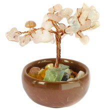 -A Дерево Розовый кварц, 12 см